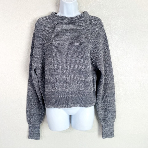 Free People Steel Grey Too Good Mock Neck Sweater Size S - Picture 2 of 7
